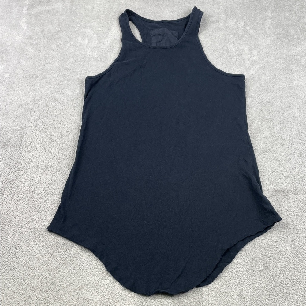 Frank & Eileen S 100%‎ Cotton Navy Blue Curve Hem Tank Top USA